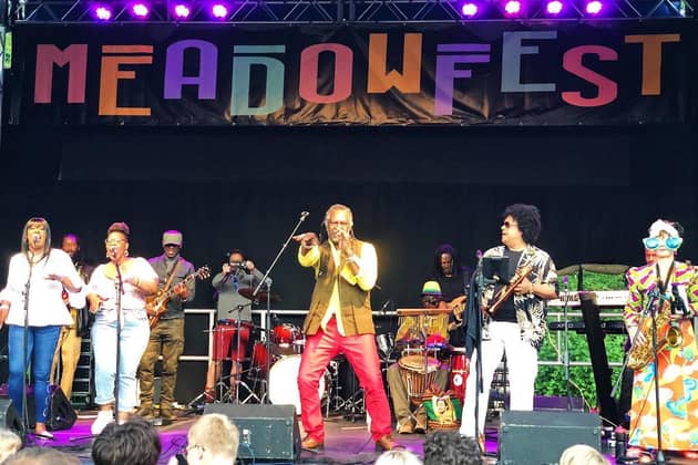 Levi band on stage at MeadowFest. (Pic credit: Georgie Pearman / Visit Malton)