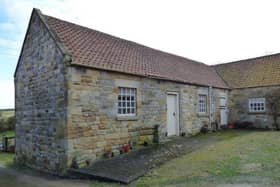 The northern and western elevation of the grade two listed barn building in Liverton, east Cleveland.