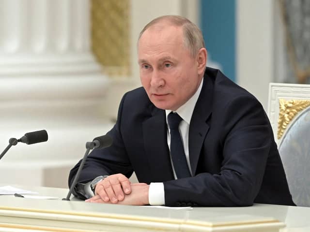 'Vladimir Putin is exacting vengeance for his military failures on the civilians of Ukraine by cutting off their power and water supply, and on the poorest people in the world by threatening their food supplies.' PIC: ALEXEY NIKOLSKY/SPUTNIK/AFP via Getty Images