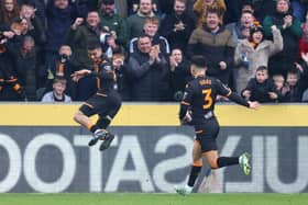 GOAL: Anass Zaroury celebrates putting Hull City 2-1 up