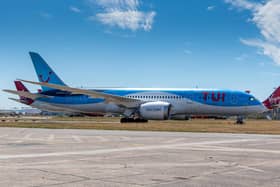 A TUI aircraft at Doncaster Sheffield Airport. PIC: James Hardisty.