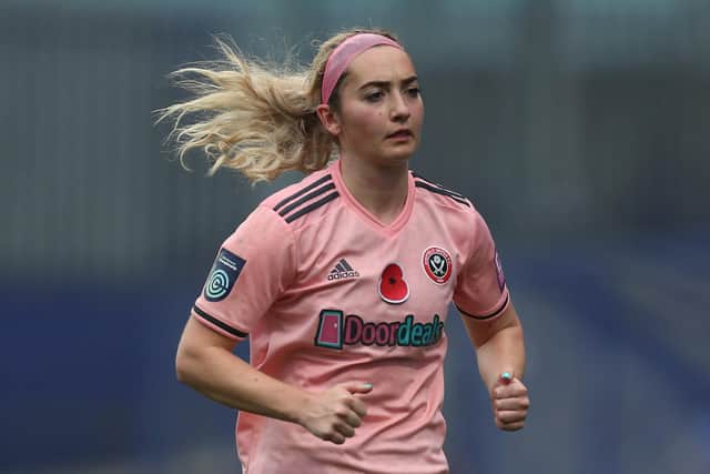 Maddy Cusack playing for Sheffield United in 2020 (Picture: Lewis Storey/Getty Images)