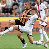BUILDING HIS FITNESS:  Dimitrios Pelkas made his Hull City debut at home to Sheffield United