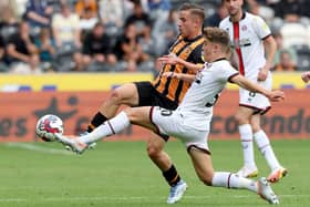 BUILDING HIS FITNESS:  Dimitrios Pelkas made his Hull City debut at home to Sheffield United