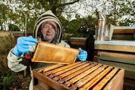 Bee Keeper Bill Cadmore at his apiary in Horsforth.