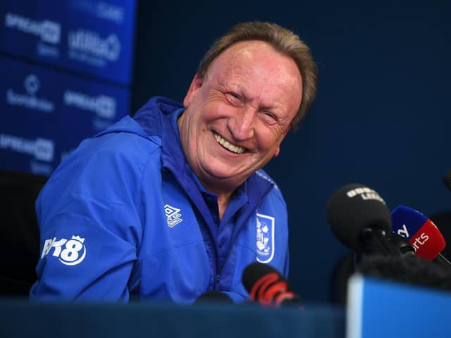 ENTERTAINER: Neil Warnock was in fine form during his Huddersfield Town press conference