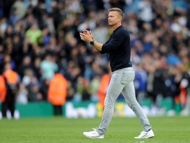 PRIDE AND FRUSTRATION: Leeds United coach Jesse Marsch at full-time after his side's 1-0 defeat to Arsenal