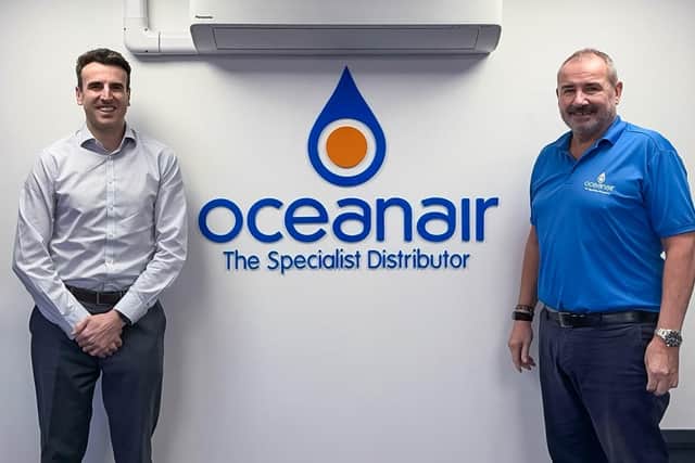 Rob Barnes, MKM's Business Development Director, with Tony Evanson, owner of Oceanair.