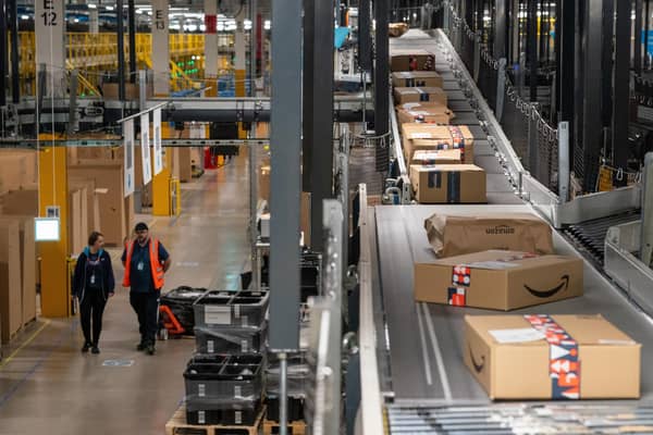 Parcels move on conveyor belts at Amazon's fulfillment centre in Swindon, Wiltshire, as they prepare for orders ahead of Black Friday on November 24. Picture: Ben Birchall/PA Wire