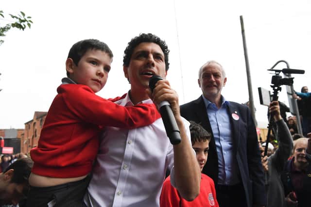 Alex Sobel, the Labour and Coop MP for Leeds North West, pictured on the general election campaign trail in 2017 with former Labour party leader Jeremy Corbyn. Photo: Paul Ellis/AFP via Getty Images.
