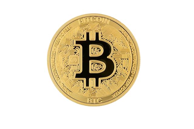 A photo issued by the Bank of England of a Bitcoin medallion. PIC: Bank of England/PA Wire
