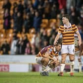 Bradford City captain Richie Smallwood, pictured alongside Sam Stubbs after the Bantams' recent EFL Trophy semi-final loss to Wycombe Wanderers. Picture: Tony Johnson.