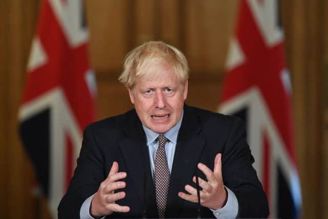 Prime Minister Boris Johnson attends a virtual press conference at Downing Street on September 9 (Photo: Stefan Rousseau- WPA Pool/Getty Images)