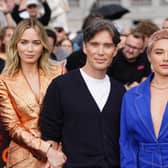 Library image of (left to right) Emily Blunt, Cillian Murphy and Florence Pugh, arriving for the photo call for Oppenheimer at Trafalgar Square in London. (Photo by Ian West/PA Wire)
