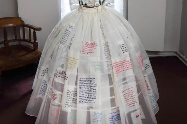 Hannah Lamb's installation Fragments of a Dress at the Bronte Parsonage Museum.