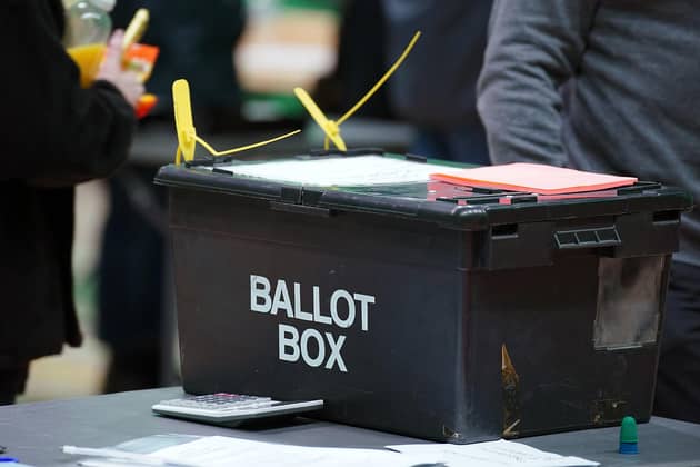 A ballot box at a count. PIC: Peter Byrne/PA Wire
