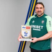 BOSSING IT: Leeds United's Daniel Farke with his third Championship manager of the month award out of the last four