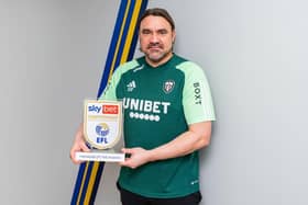 BOSSING IT: Leeds United's Daniel Farke with his third Championship manager of the month award out of the last four