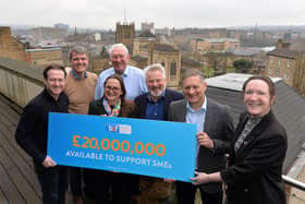 Bradford Enterprise Fund receive access to funds to support local businesses. Left to right: James Mason, Stephen Waud, Penny Henbrow, Tim Hamilton, Laurence Beardmore, Simon Jackson and Katie Hurell. Picture by Roger Moody / Guzelian