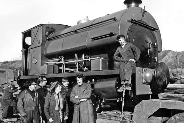 Middleton Railway Trust members with Peckett 1941 0 4 0 tank loco November 18 1972