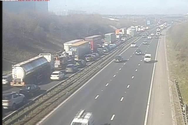 The M62 westbound has been closed. Photo: National Highways
