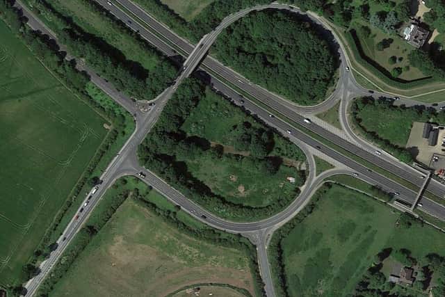 Aerial view of the new roundabout