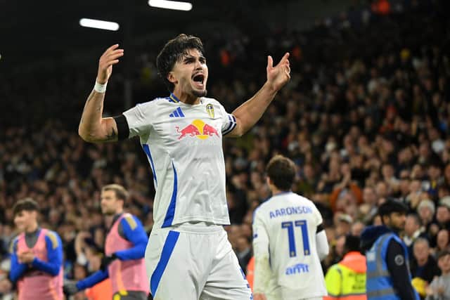 BREAKTHROUGH: Pascal Struik celebrates scoring Leeds' first goal against Sheffield United