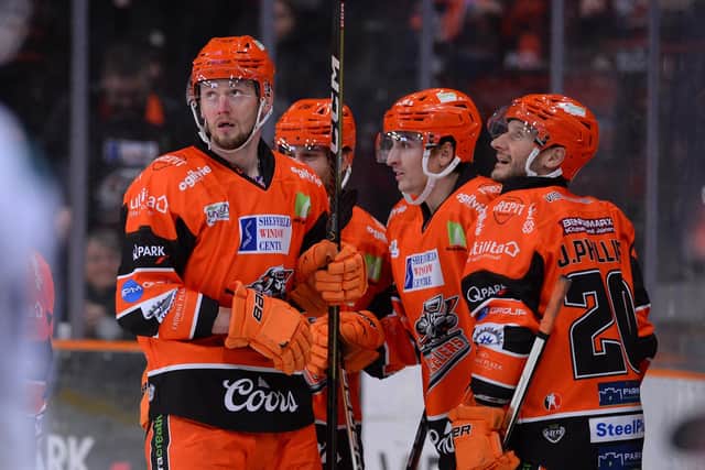 NUMBERS GAME: Sheffield Steelers' defenceman Davey Phillips is pleased with the team's start to the 2022-23 EIHL season. Picture courtesy of Dean Wolley/EIHL Media.