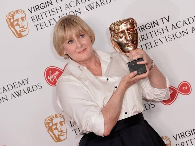 Sarah Lancashire wins the Leading Actress award for Happy Valley. (Pic credit: Jeff Spicer / Getty Images)