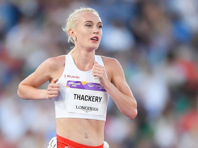 Calli Hauger-Thackery competing on the track in the 10,000 metres at the Commonwealth Games in Birmingham in 2022 (Picture: Tom Dulat/Getty Images)