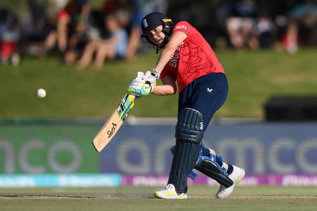 Nat Sciver-Brunt of England plays a shot during the ICC Women's T20 World Cup (Picture: Mike Hewitt/Getty Images)