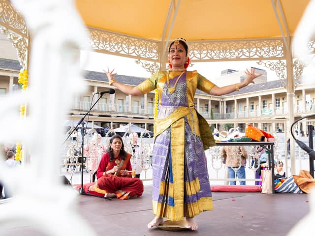 Annapurna Dance School performing for Diwali at The Piece Hall, Halifax.