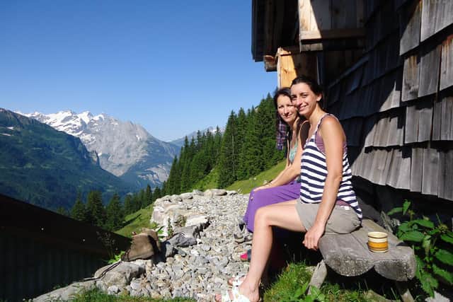 Louise & Helen at Birchlaui Hut