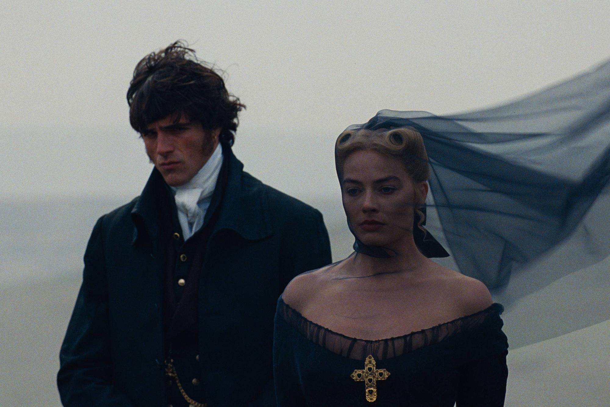 Margot Robbie and Jacob Elordi in Wuthering Heights