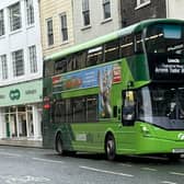 Diesel bus from Leeds in York