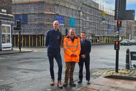 Nathan Hughes, director of Gate & Bar, left, with Vernon Carter, managing director of CG Building & Restoration, and James Foster, chief operations officer at the Bar Convent Living Heritage Centre, as work starts on a major new conservation project at York’s iconic Bar Convent.