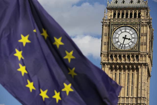 A European Union flag in front of Big Ben. PIC: PA Archive/PA Images