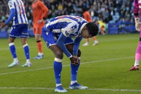 MASSIVE MISS: Anthony Musaba contemplates his failure to put Sheffield Wednesday in front