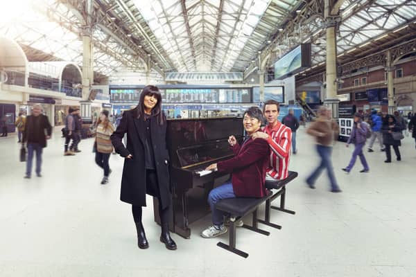 Claudia Winkleman, Lang Lang and Mika. Credit: Channel 4 / Nic Serpell-Rand.