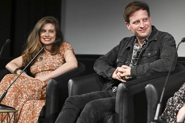 Rachel Shenton and Nicholas Ralph during the All Creatures Great and Small Q&A. (Pic credit: Jeff Spicer / Getty Images)