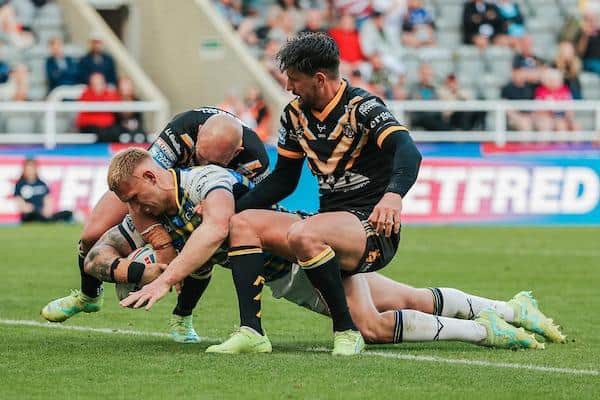 Mikolaj Oledzki's converted try gave Rhinos a 10-point lead over Castleford, but they couldn't hang on. Picture by Alex Whitehead/SWpix.com.
