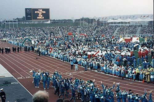 Opening ceremony of the World Student Games at Don Valley Stadium in 1991.