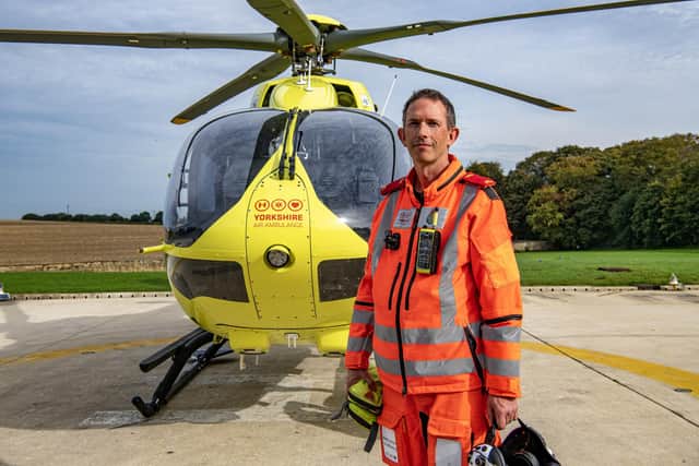 Yorkshire Air Ambulance crew member Dr Steve Rowe who has been working for the YAA since 2008