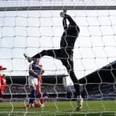 Middlesbrough goalkeeper Seny Dieng makes a save during the Sky Bet Championship match at Portman Road, Ipswich. Picture date: Saturday April 13, 2024. Image: Zac Goodwin/PA Wire