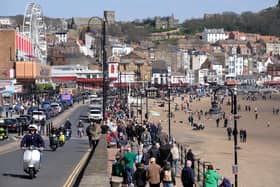 A view of Scarborough's South Bay with people enjoying the sunshine on the seafront. PIC: Richard Ponter