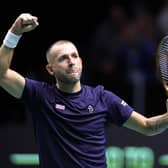 Dan Evans of Great Britain celebrates helping Great Britain reach the finals week of the Davis Cup (Picture: Jan Kruger/Getty Images for ITF)
