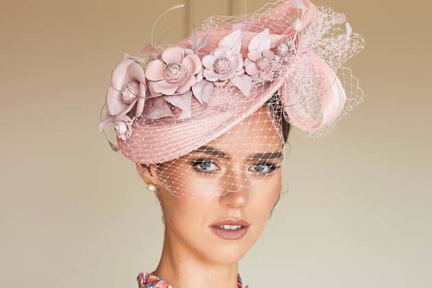 Jenny Roberts Millinery Chapeau! Collection Soft Pink Asymmetric design.