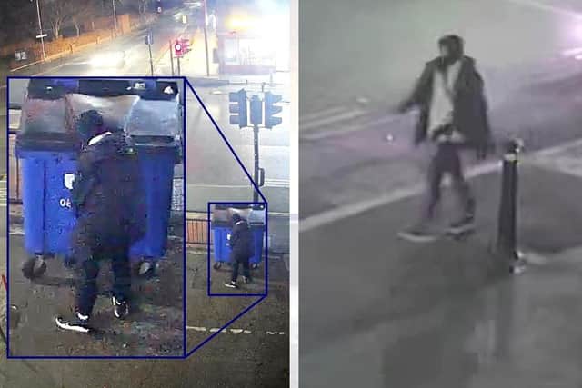 CCTV released by Humberside Police of the suspect in a house fire death investigation