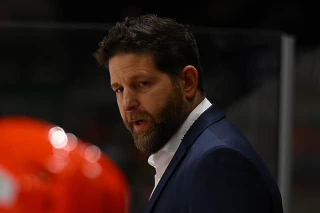 CARRY ON: Sheffield Steelers' head coach Aaron Fox is hoping to see his team take a further big step towards the Elite League title this weekend against Belfast Giants. Picture: Dean Woolley/Steelers Media.