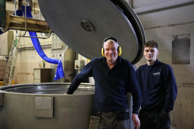 Michael Feeley, left, and Sam Windsor, employees of Yorkshire textile manufacturer AW Hainsworth.jpg